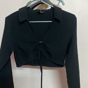 Unique Hot Looking Crop Shirt With Full Sleeves.