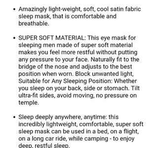 New Satin Soft SleepingMask/EyeMask
