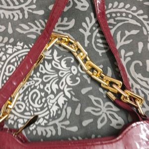 Cherry red Pattern Shoulder Bag.