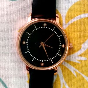 Black Women Watch With Rose Gold Dial