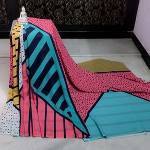 ❤💛💙Contemporary Printed Buttery Soft Saree