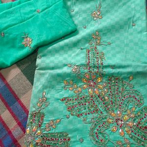 Cotton Handwork Suit With Duptta