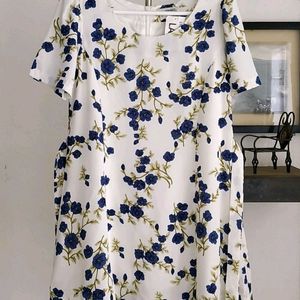 Blueberries Floral Printed Mini Dress