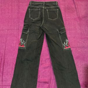 Pocket Wide Leg Jeans