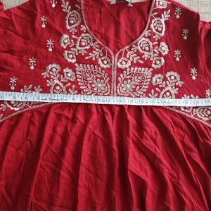 Embroidery A-line Kurta