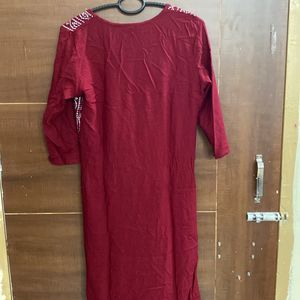 Maroon Cotton Kurti