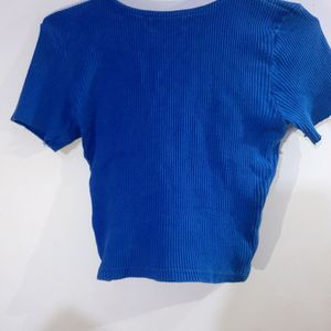 Blue Black Party crop top