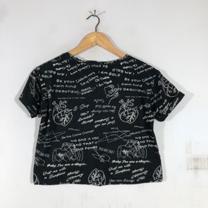 Black Printed Crop Top(Women’s)