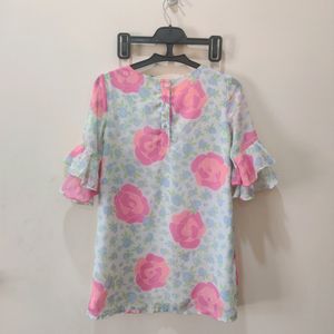 Straight Cut Frock For 5-6 Yrs Old Girls