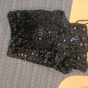 Black Sequin Party WearvBlouse