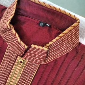 Maroon Chola With Golden Pant