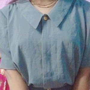 Crop Top  With Puff Hand Sleeves And Lower Knot Ribbon