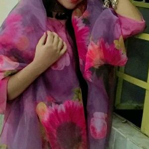 Purple Kurta Set with Beautiful Dupatta