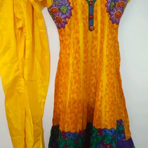 Yellow Kurti With Pants