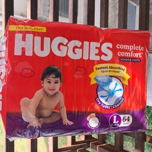 Huggies Baby Diapers L Size, 64 Count