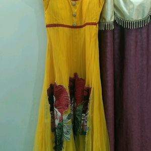 Yellow Anarkali Dress With Dupatta