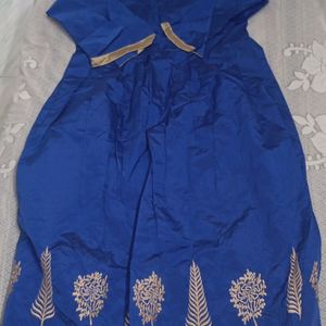 Unstitched Blue And Red Kurta