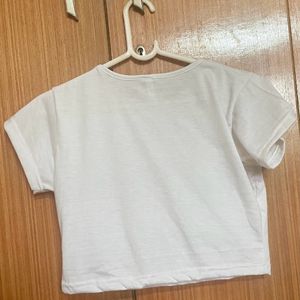 White Cotton Crop Top