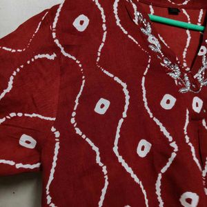 Maroon Kurta With Pant Set - Never Used