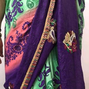 Crepe Saree with blouse