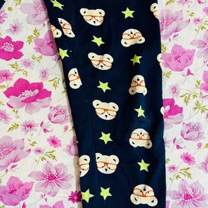 Navy Blue Cartoon Printed Lower