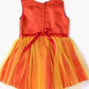 Brand New Orange Colour Desiger Girls Dress