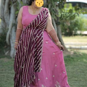 Pink And Wine Lehengha Choli