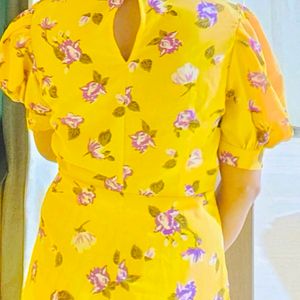 Tokyo Talkies Yellow Floral Sheath Dress