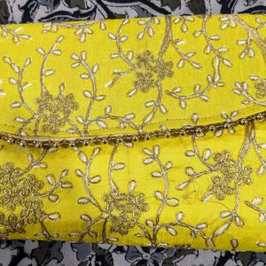 Yellow Polysilk Sling Bag