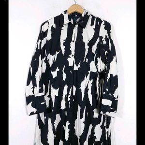 Almost New Black And White Shirt Dress By Westside