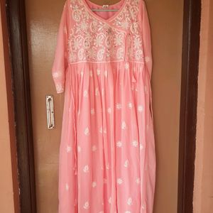 Pink Chikenkaari Kurta, NO Used Only Tag Is Missing