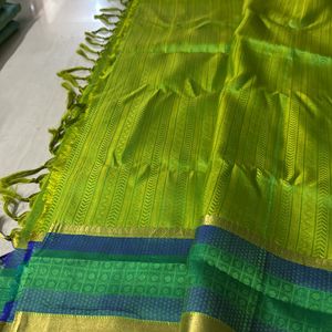 Green Silk Saree Without Blouse