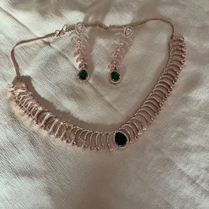 Engagement necklace Set In Rose gold Polish