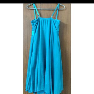 Beautiful Sky Blue Colour Short Dress . With Freeb