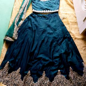 Green Silk Lehenga