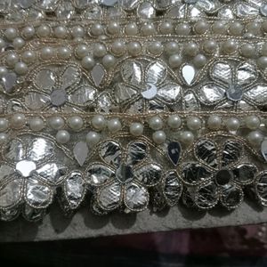 9 Meter Mirror And Pearl Embroidery Lace