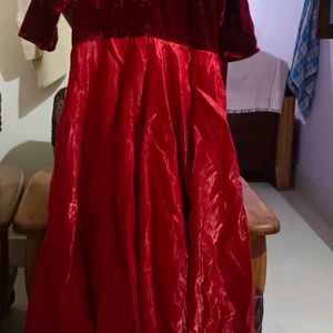 Red And Maroon Western Gown