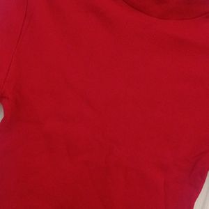 Red Rib Fit Top