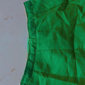 Green Silk Lehanga Ethnic Skirt With Dupatta Gotta