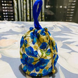 Blue Floral Potli Bag