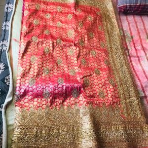 Brand New Silk Saree With Stone Work