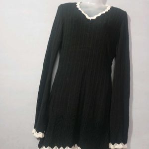 Black Woolen Kurta