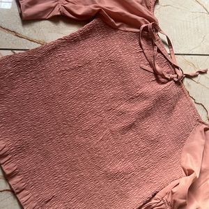 Peachy Smocked Off Shoulder Top