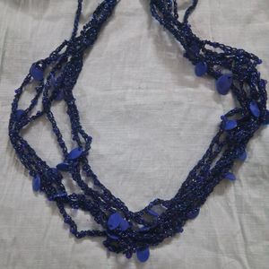 Blue Neklace With Multiple Layers