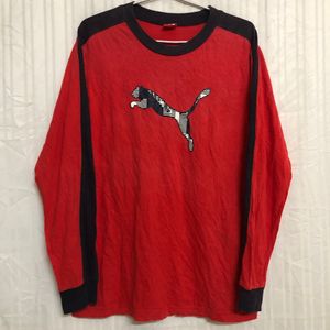 Puma Red Long Sleeve T Shirt