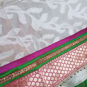 💥🆕️ Brasso Self Design Saree With Brocade Border