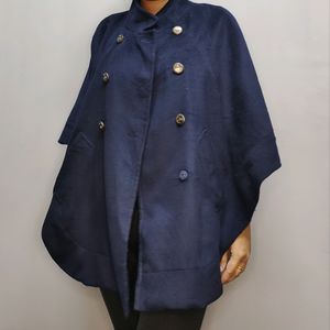 Imported Blue Poncho Coat