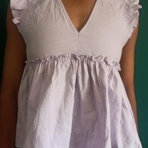 Cute Lavender Korean Top For Petite Girls