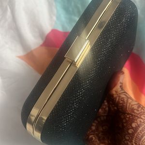 Black Shimmery Shiny Clutch