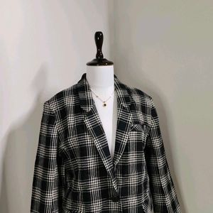 🆕 Women Checked Single Breasted Blazer